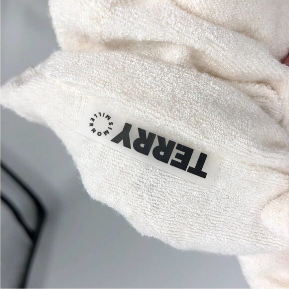 Simon Miller Terry Tunic Top Lono White Belted Terrycloth Kimono Style NEW LARGE - Picture 6 of 8